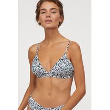 Padded Triangle Bikini Top - Black - Ladies | H&M US 1