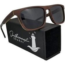 SandalWood with Dark lenses Flat Top Sunglasses - (55mm Lenses) Size Large - southernmostshades.com