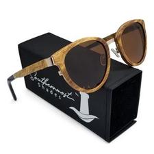 Burl Wood Round Frame Sunglasses- (50mm lenses) Size Small - southernmostshades.com