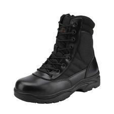Men's Military Tactical Work Boots Side Zipper Black image 0