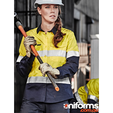 Syzmik Womens Rugged Cooling Taped Hi Vis Spliced Shirt