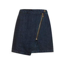MOTO Denim Zip Wrap Skirt