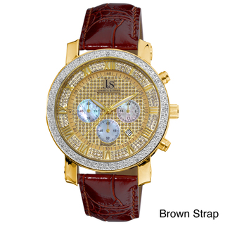 Joshua & Sons Men's Diamond Chronograph Strap Watch | Overstock.com