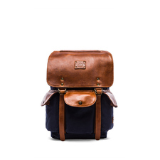 WILL Leather Goods Lennon Backpack in Navy & Tan | REVOLVE