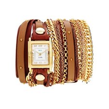 La Mer Arizona Duo Chain & Stud Brown Watch