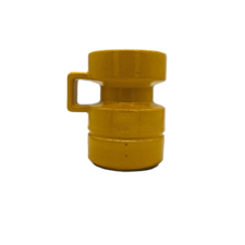 Hooped Design Yellow Glaze Vintage Ceramic Candle Holder