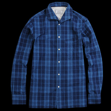 OFFICINE GENERALE - One Piece Collar Japanese Indigo Shirt in Blue