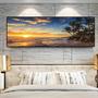 HQ Canvas Print Sunsets Natural Sea Beach Coconut Palm Panorama Landscape Canvas Painting Posters and Prints