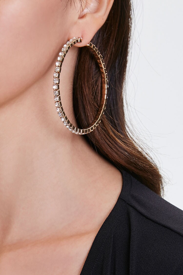 Rhinestone Hoop Earrings 