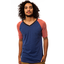 The Geo V-Neck in Red and Blue