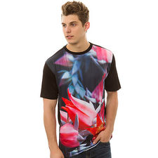 The Tropical Flwr Tee in Black - Defyant Clothing