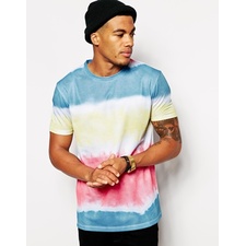 ASOS T-Shirt With Tie Dye Print And Mesh Skater Fit