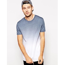 ASOS Longline T-Shirt With Dip Dye And Skater Fit