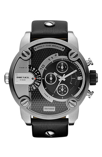 DIESEL® 'Little Daddy' Chronograph Leather Strap Watch, 51mm | Nordstrom