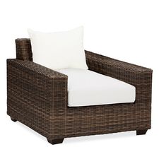 Torrey All-Weather Wicker Square Arm Occasional Chair | Pottery Barn