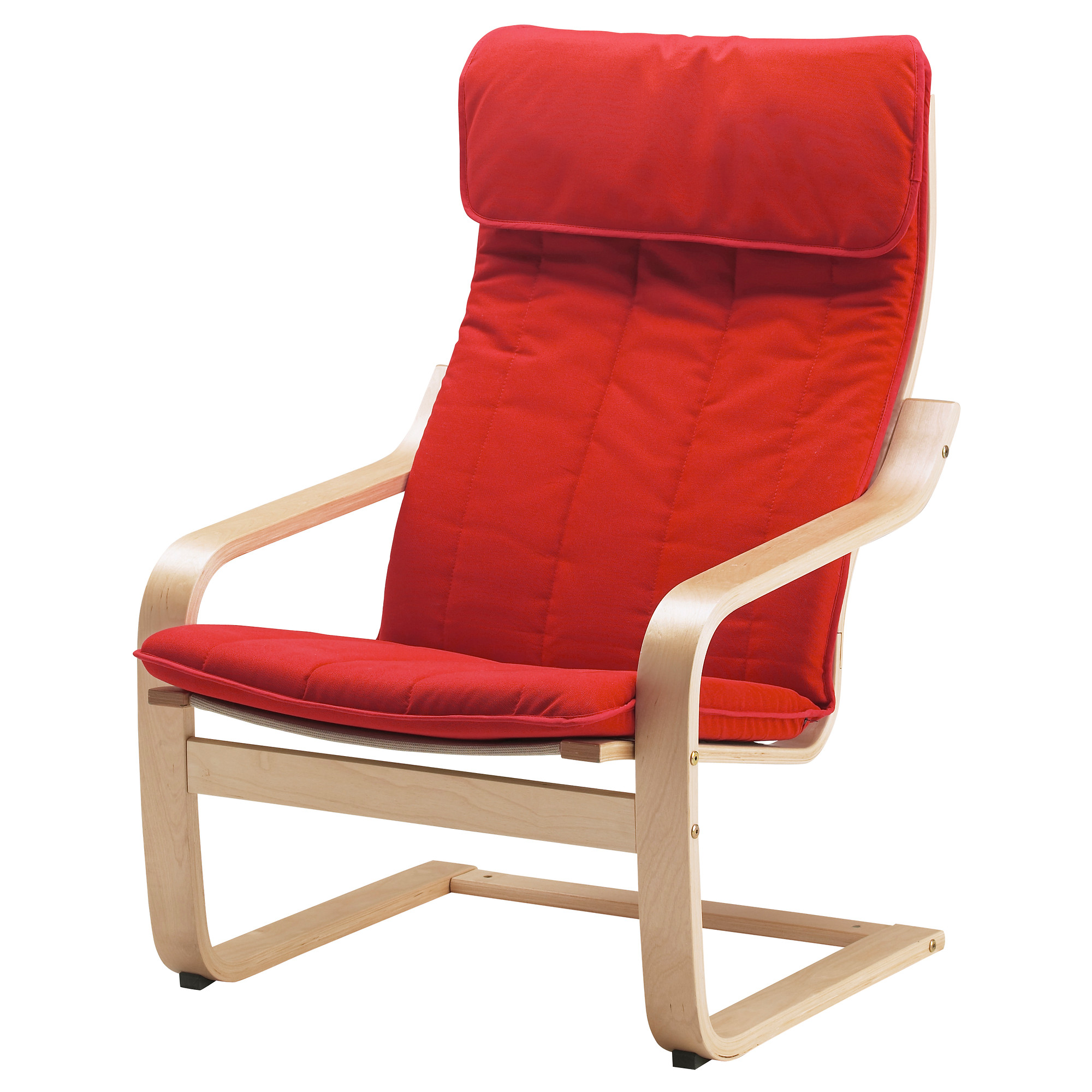 POÄNG Chair cushion - Alme medium red - IKEA