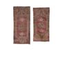 1'7" X 3'6" Muted Color Pair of Small Rug Floor Mats, Decorative Traditional Handwoven Oushak Yastik Bath Mats Door Mat
