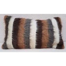 Woven Angora Wool Shaggy Rug Pillow Cover Shag Carpet Lumbar Throw 14'' X 24''