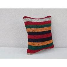 Striped Kilim Pillow Vintage Mini Cushion Cover Antique Pillows Sofa Art 12x12"