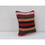 Striped Kilim Pillow Vintage Mini Cushion Cover Antique Pillows Sofa Art 12x12"