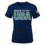 USA 2016 Stripes Short Sleeve Tee, X-Large (16), Navy