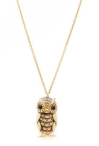 Carved Owl Pendant Necklace | FOREVER 21 