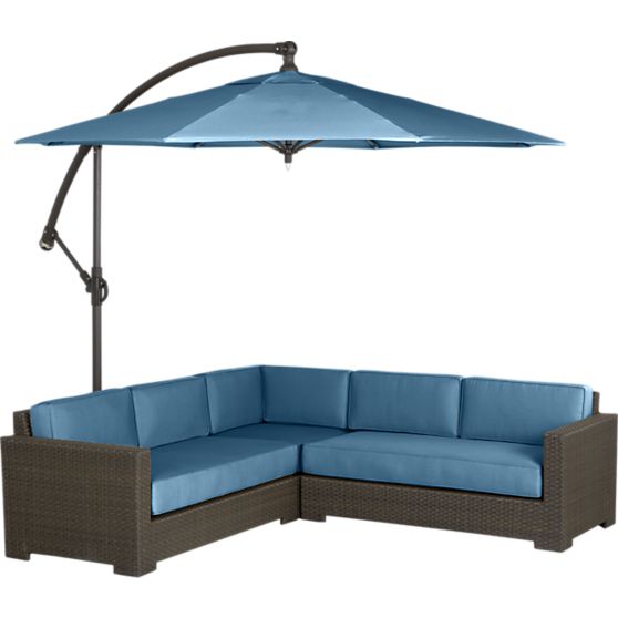 Ventura 3-Piece Loveseat Sectional with Sunbrella® Turkish Tile Cushions in Outdoor Sectionals | Crate and Barrel