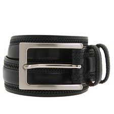 Johnston & Murphy Double-Pinked Belt Black