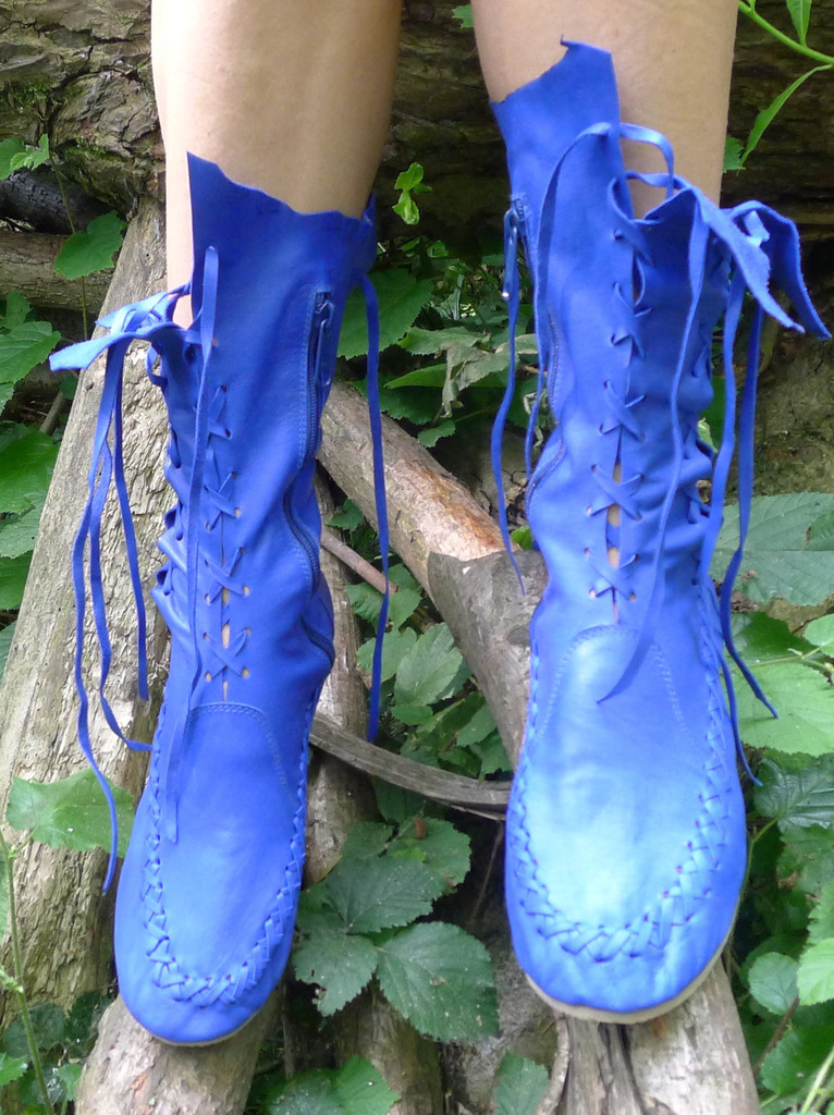 Cobalt Blue Leather Ankle B...