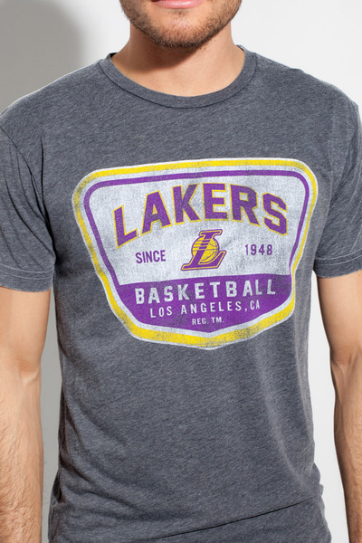 Lakers Basketball Tee in Grey by Sportiqe Apparel Co. at TAGS