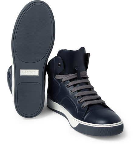 Lanvin Leather High-Top Sneakers