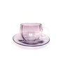 Amethyst cup and saucer - vintage purple glass teacup