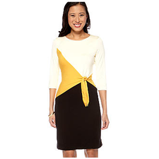 Calvin Klein Three-Quarter Sleeved Colorblock Dress