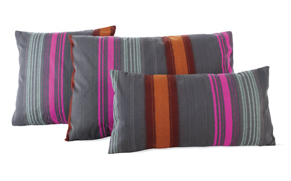 Maharam DWR Pillow, 17" x 17" in Painted Stripe (Tempera)