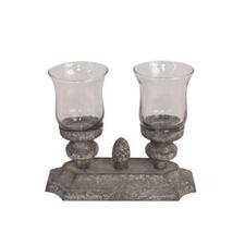 Home Decorators Collection 8 in. W Camille Distressed Grey Candleholder-1202310270 at The Home Depot