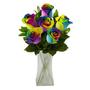 The Ultimate Bouquet Gorgeous Rainbow Rose Bouquet in Frosted Vase (6 Stem), Overnight Shipping Included-RB346 at The Home Depot