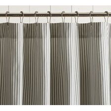 Ticking Stripe Ruffle Shower Curtain | Pottery Barn