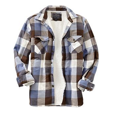 Men's Flannel Sherpa-Lined Shirt Jackets | Old Navy