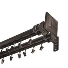 allen   roth 72-in to 144-in Specialty-Bronze Contemporary Metal Double Traverse Curtain Rod
