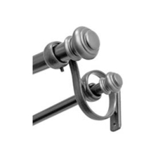 allen   roth 72-in to 144-in Anitque-Pewter Contemporary Metal Double Curtain Rod