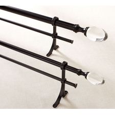 PB Standard Glass Oval Finial & Double Drape Rod - Antique Bronze finish | Pottery Barn