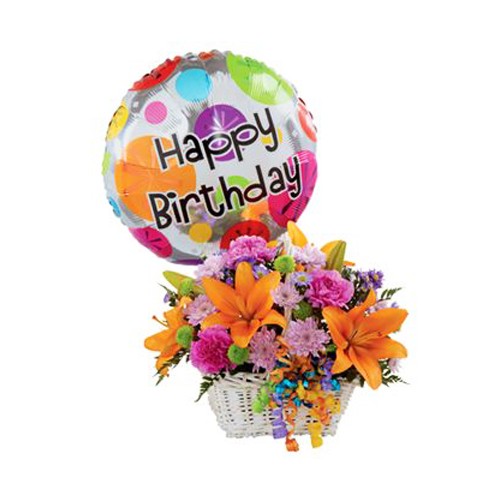 "Birthday Blooms and Balloons"