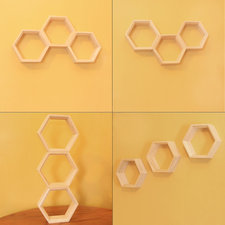 Honeycomb Shelving Unfinished Set of Three by HaaseHandcraft