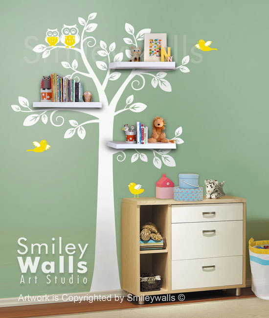Shelf Tree Wall Decal Child...
