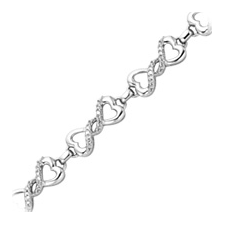 Littman Jewelers | 1/5 ct. tw. Diamond 7" Heart Fashion Bracelet