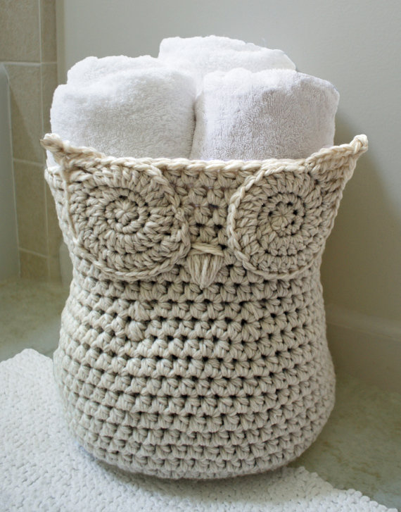 Crochet Pattern-- Owl Baske...