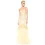 Notte by Marchesa Strapless Metallic Lace Mermaid Gown