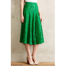 Grass-Lace Midi Skirt - anthropologie.com