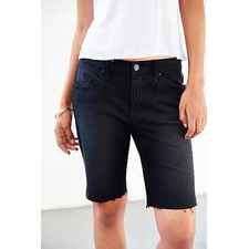BDG Side-Slit Long Denim Shortie Short - Urban Outfitters