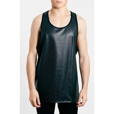 Topman Perforated Faux Leather Tank Top | Nordstrom